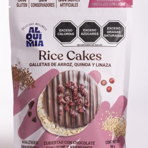 rice cake chocolate de leche arándanos