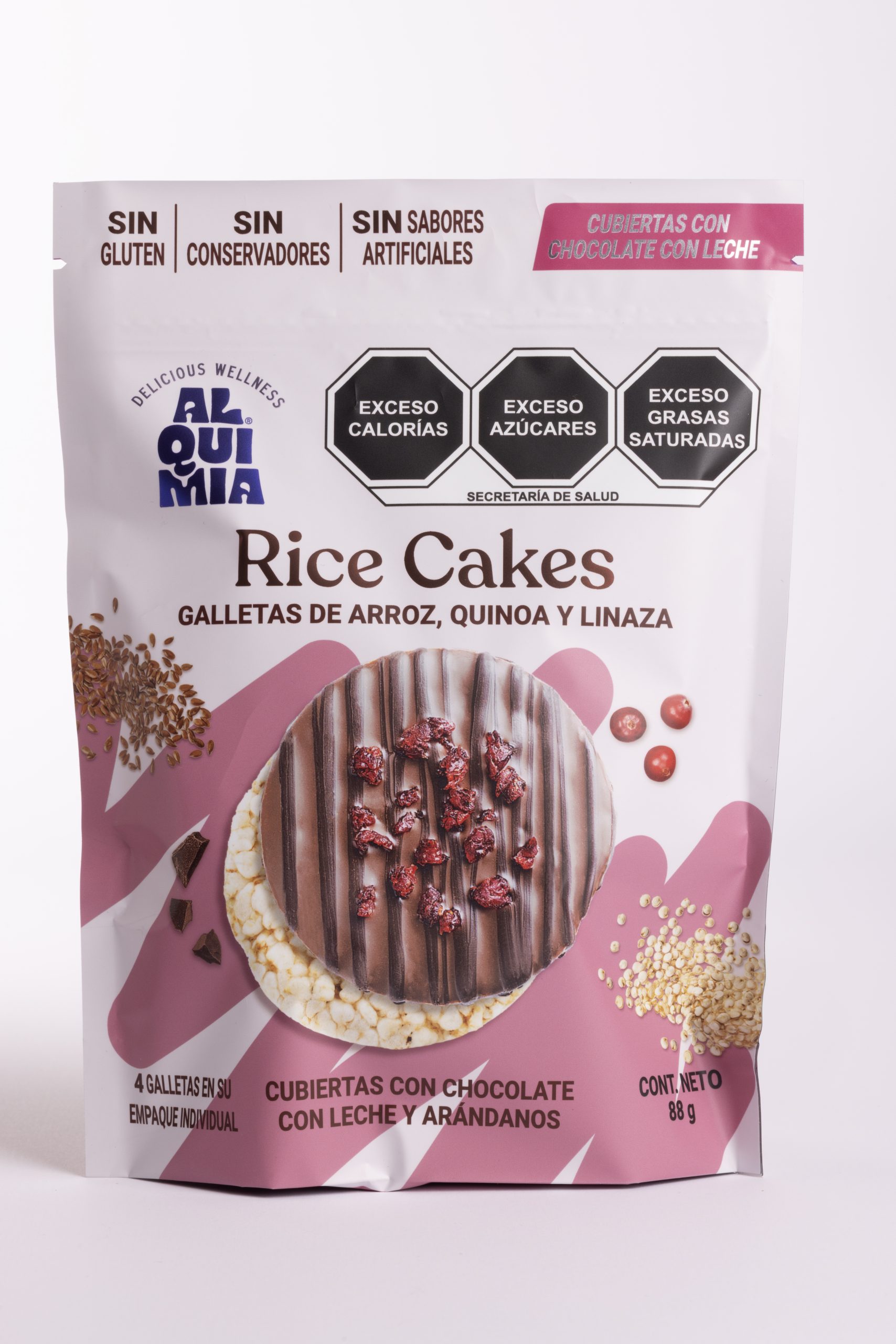 rice cake chocolate de leche arándanos