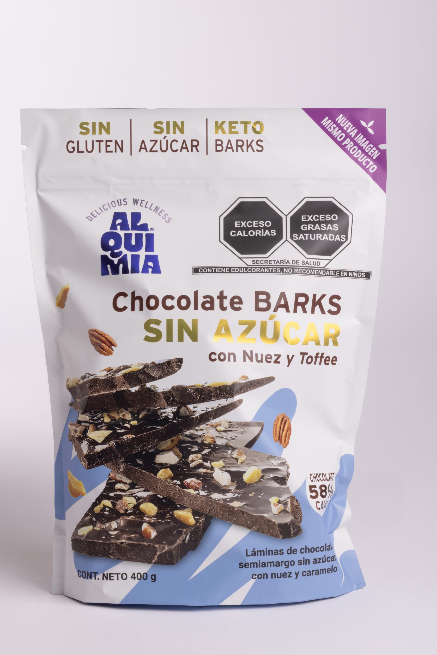 rice cake chocolate sin azúcar nuez y toffee